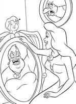 coloriage la mechante se regarde dans la glace